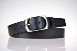 PASEK SKÓRZANY DAMSKI- 3 CM- CZARNY